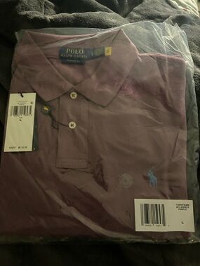 Polo by Ralph Lauren Men’s Purple Polo with Blue Pony